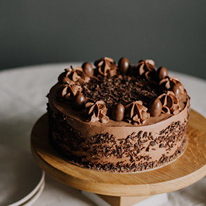 chocolate cake on a table